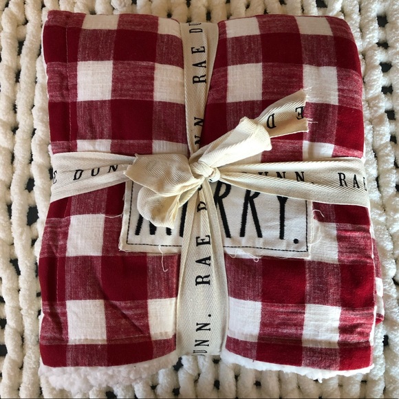 Rae Dunn Other - Rae Dunn Merry Red Buffalo Plaid Sherpa Blanket